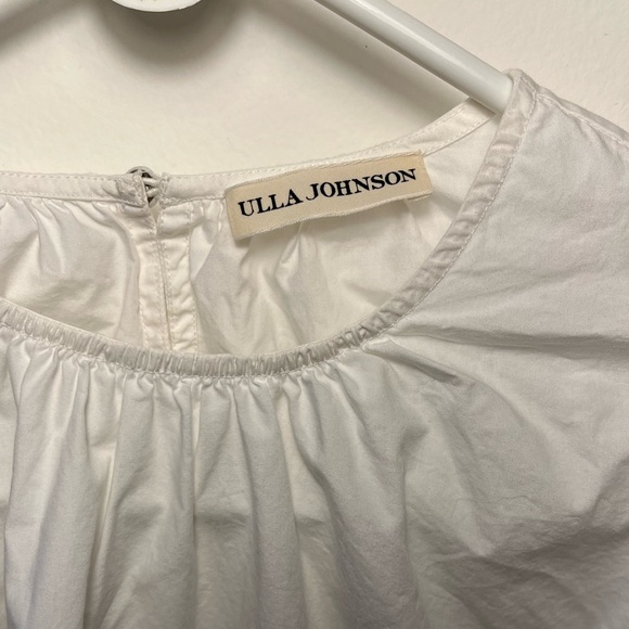 Ulla Johnson Tulia Tiered Ruffle Sleeve Crisp Ivory White Cotton Top - Picture 7 of 10